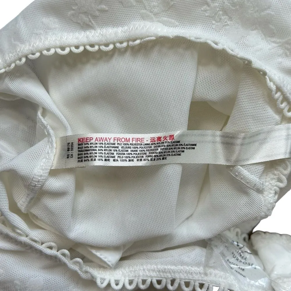 Free People Women’s XS Babes‎ in Bandeaus Bodysuit White Long Sleeve Lace Sheer - Image 3