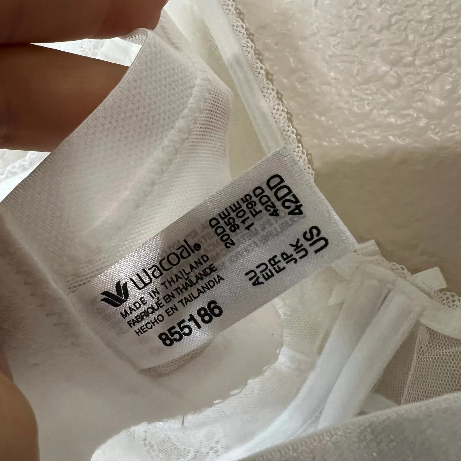 Wacoal 855186 white lace First Bloom Retro Chic Full Figure underwire bra 42DD - Image 7