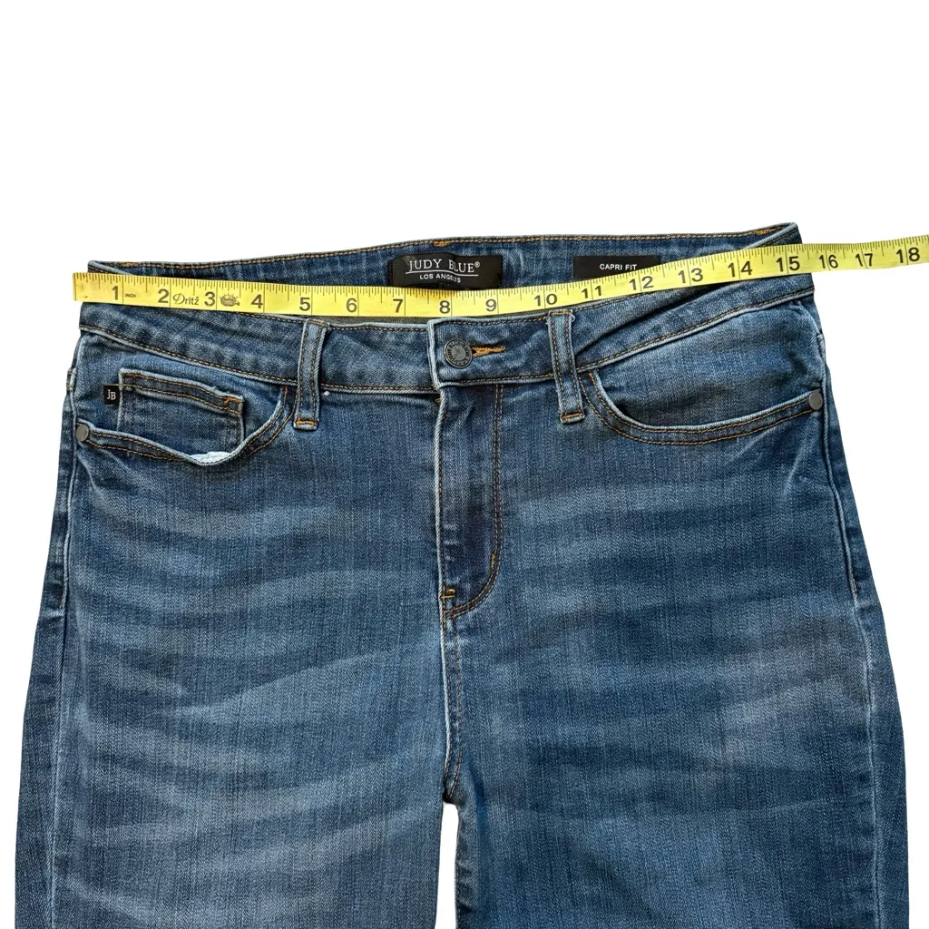 Judy Blue Capri Fit Dark Wash Stretch Denim Capris Jeans JB82154-DK Size 30 - Image 10