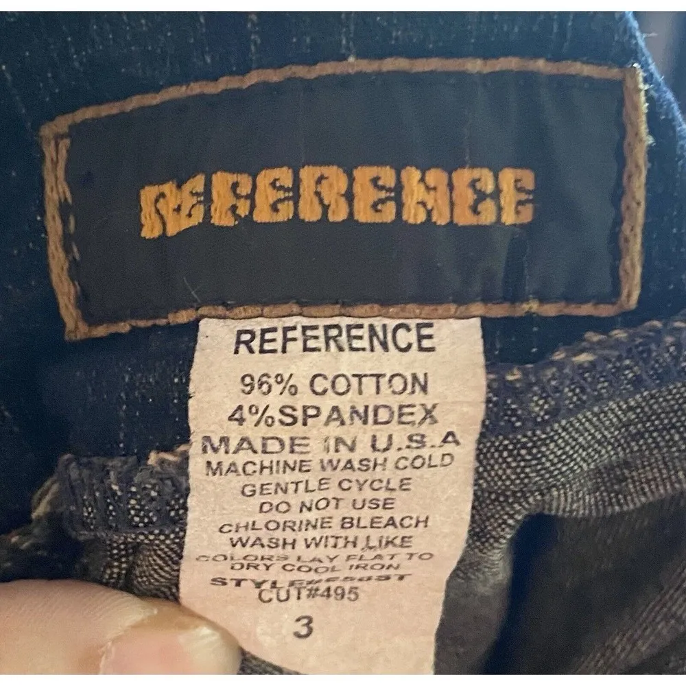 Women Vintage Denim Skirt S Small Y2K knee length Midi Dark Blue Pencil Bodycon - Image 5