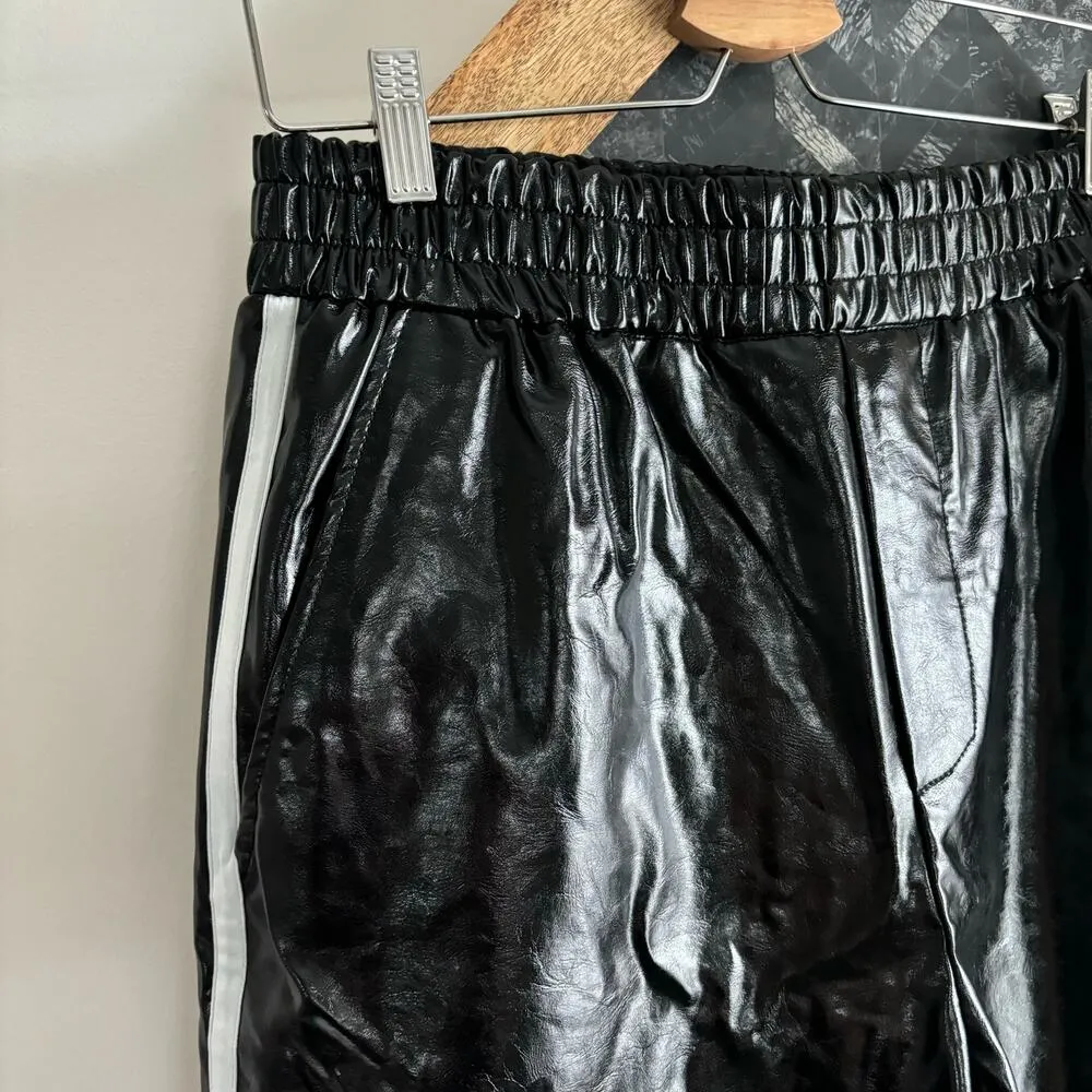 Anthropologie Maeve Faux Patent Leather Sporty Pull-On Pants - Image 6