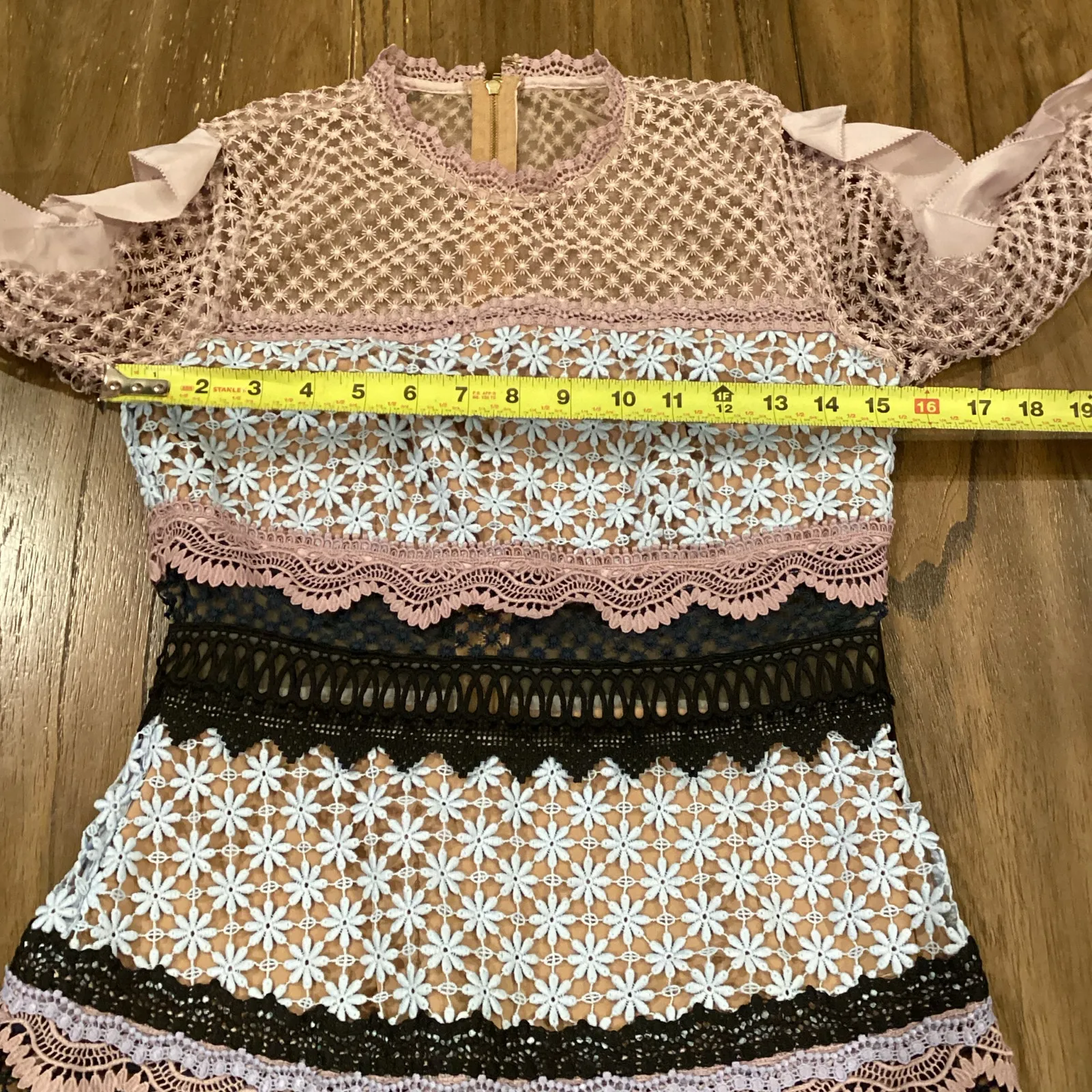 Self Portrait Bellis Mini Dress Lace Ruffle Floral Embroidery Eyelet Feminine 4 Pink - Image 6