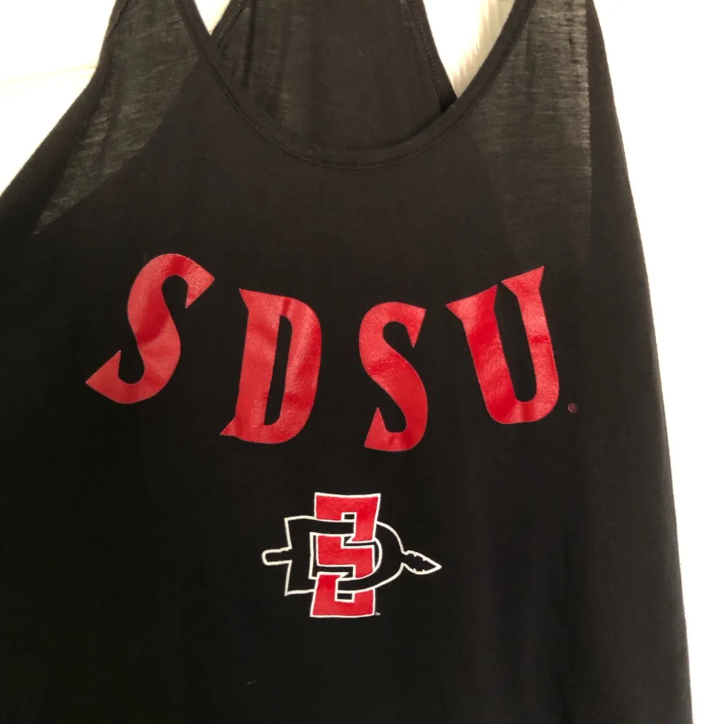 San Diego State SDSU Black and Red Racer Back Tank Top Size M Size M - Image 2