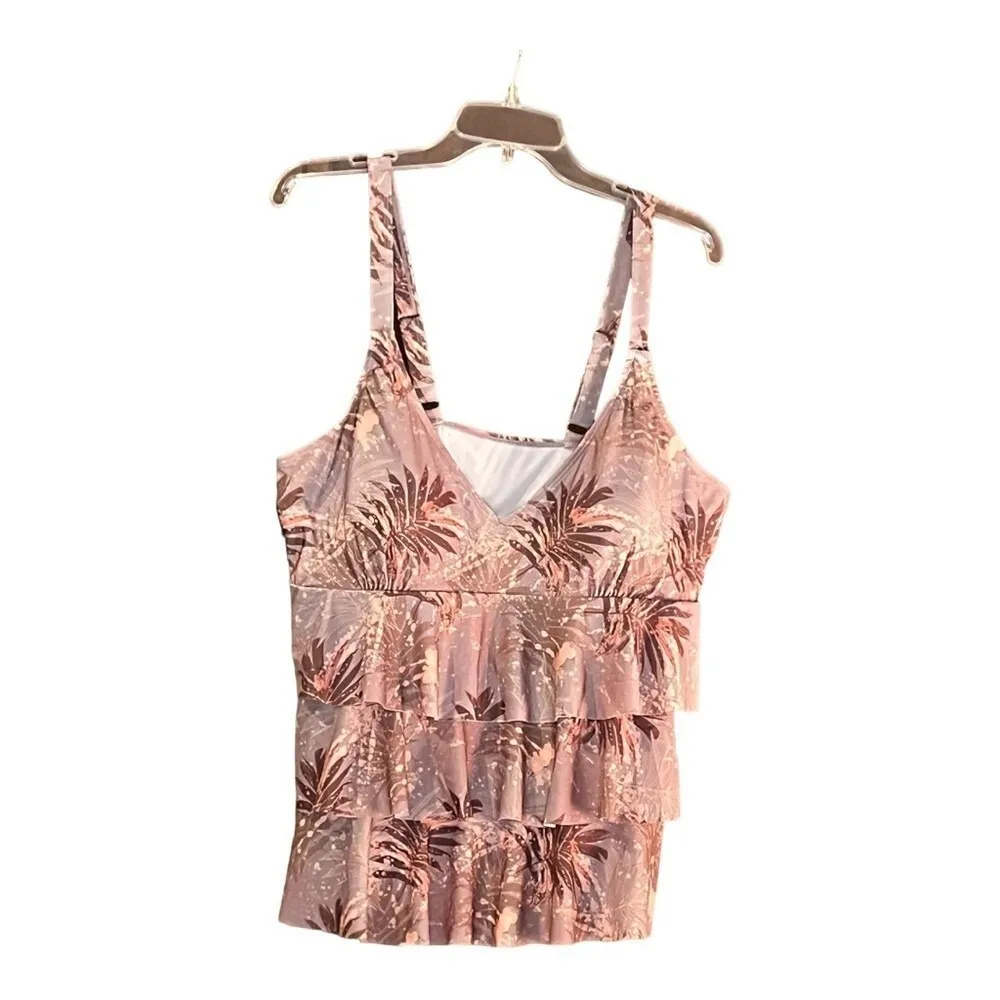 NICOLE MILLER STUDIO RUFFLE 3‎ TIER TANKINI SWIMSUIT 2 PIECE SUIT SIZE 2X NWT - Image 3