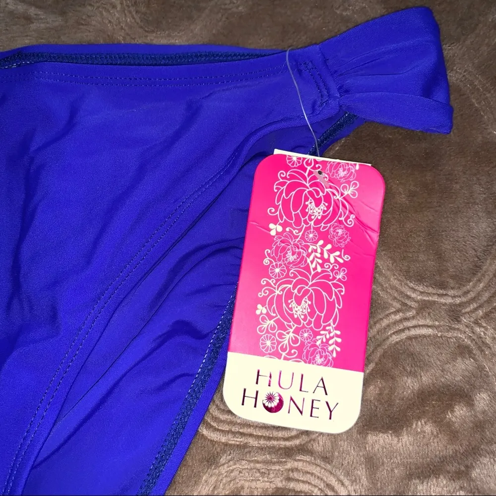 Hula Honey  Bikini Bottoms, blue Swimsuit bottoms, XL - Image 5