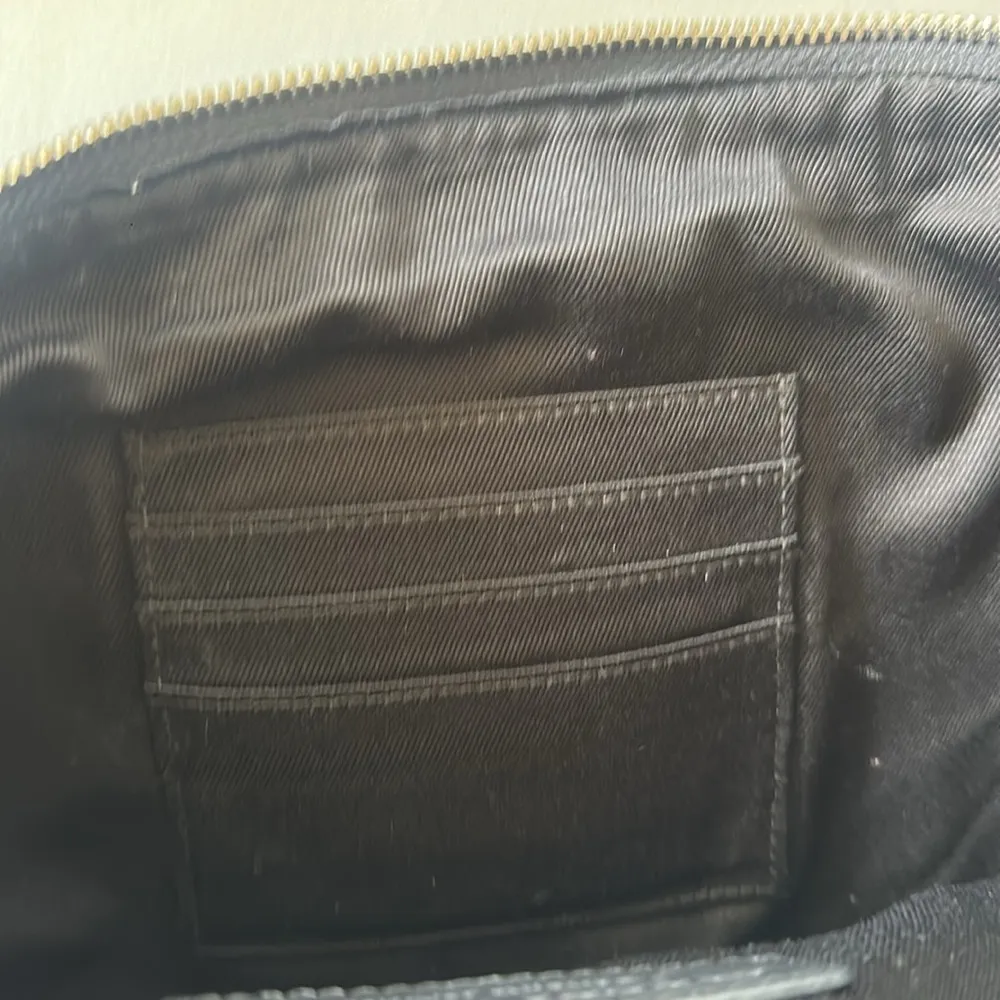 Audrey Brooke Studded Leather clutch shoulder bag black convertible wristlet - Image 8