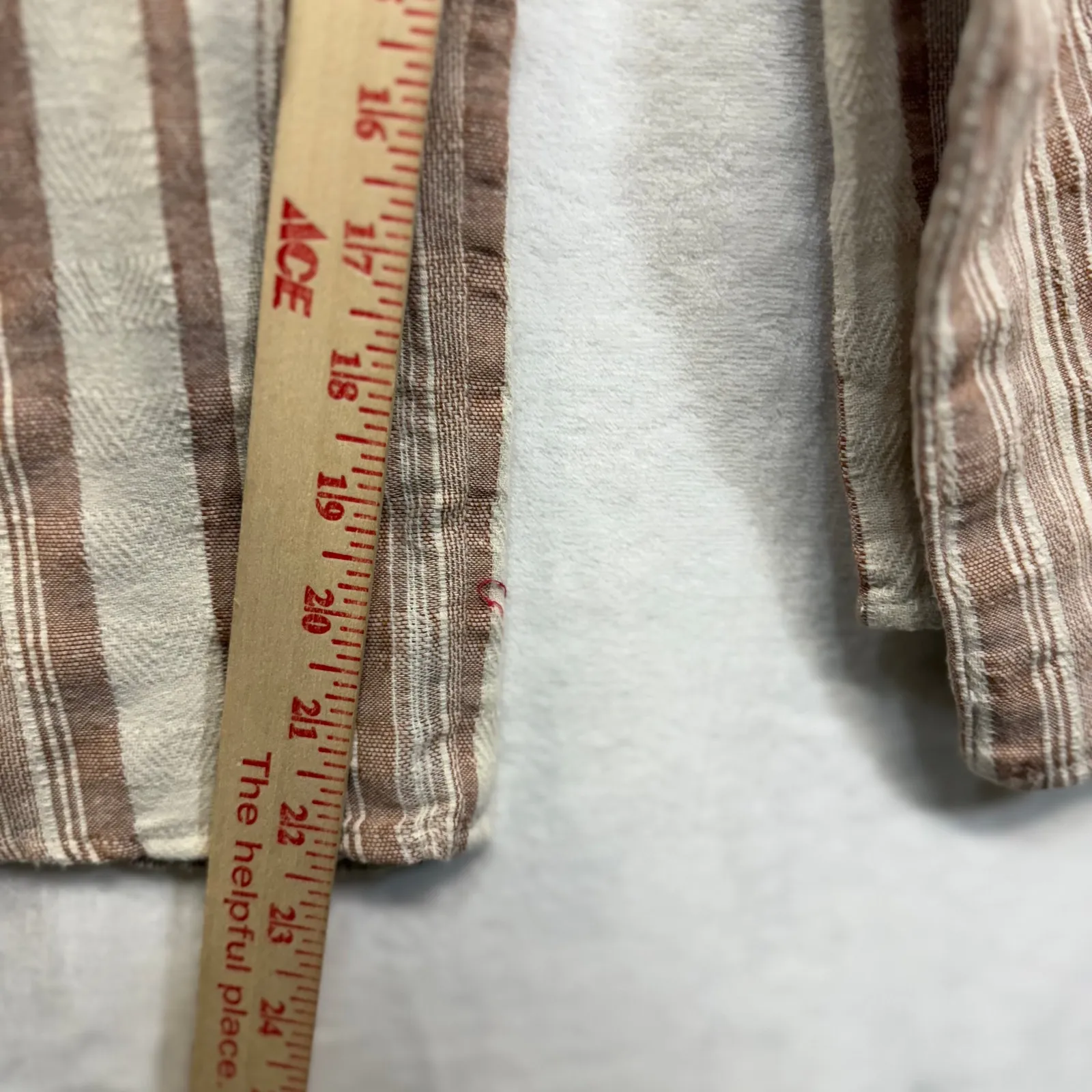 World Market Medium Misha Ivory & Terracotta Stripe Jumpsuit Beach Maxi Wide Leg White - Image 10