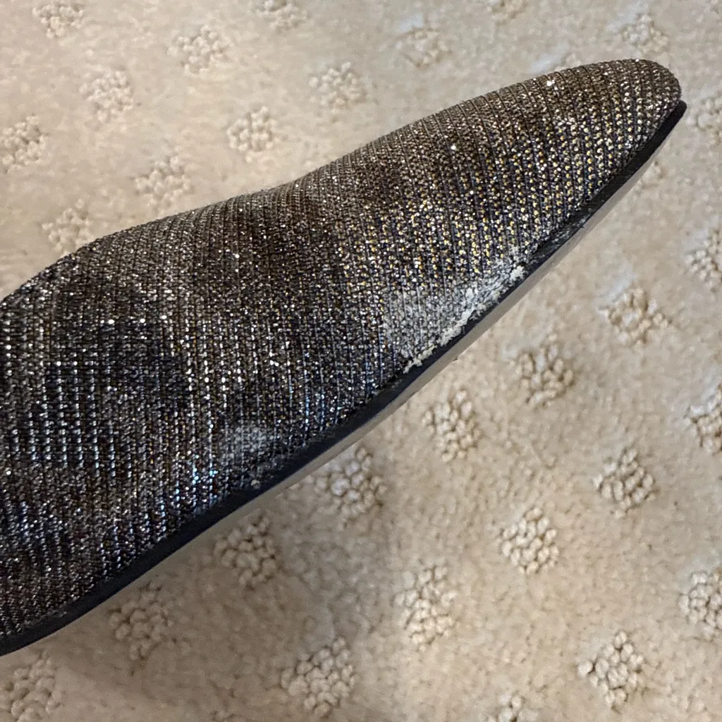 Audrey Brooke Metallic Ankle Strap Pointed Toe Heels | Size 7M - Image 5