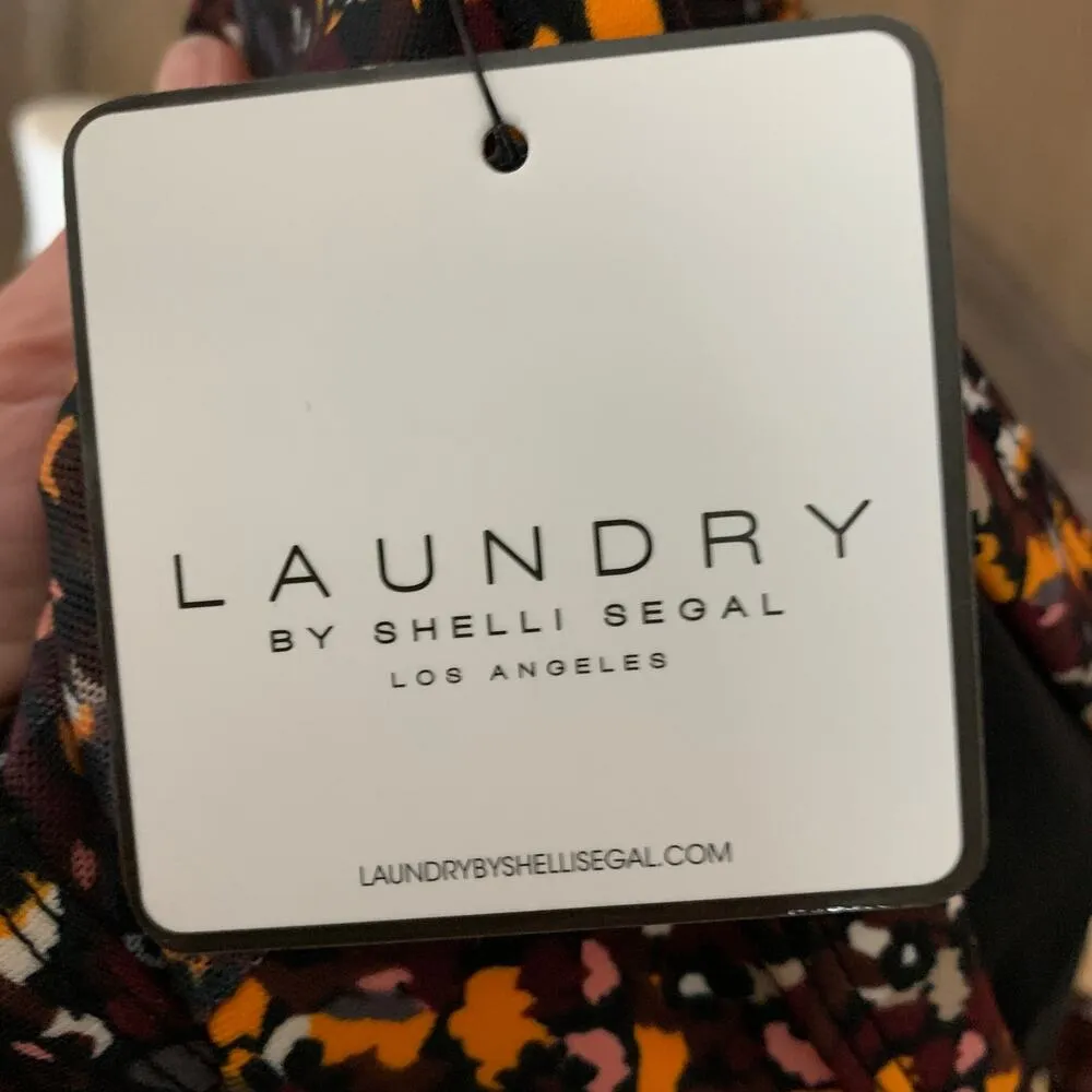 Longline Low Impact Sports Bra XS Burgundy Brown Floral Yoga Studio Laundry NEW - Image 4