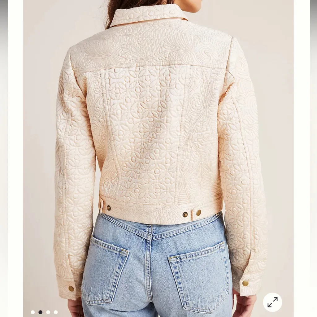 Cream Quilted Jacket - Image 2