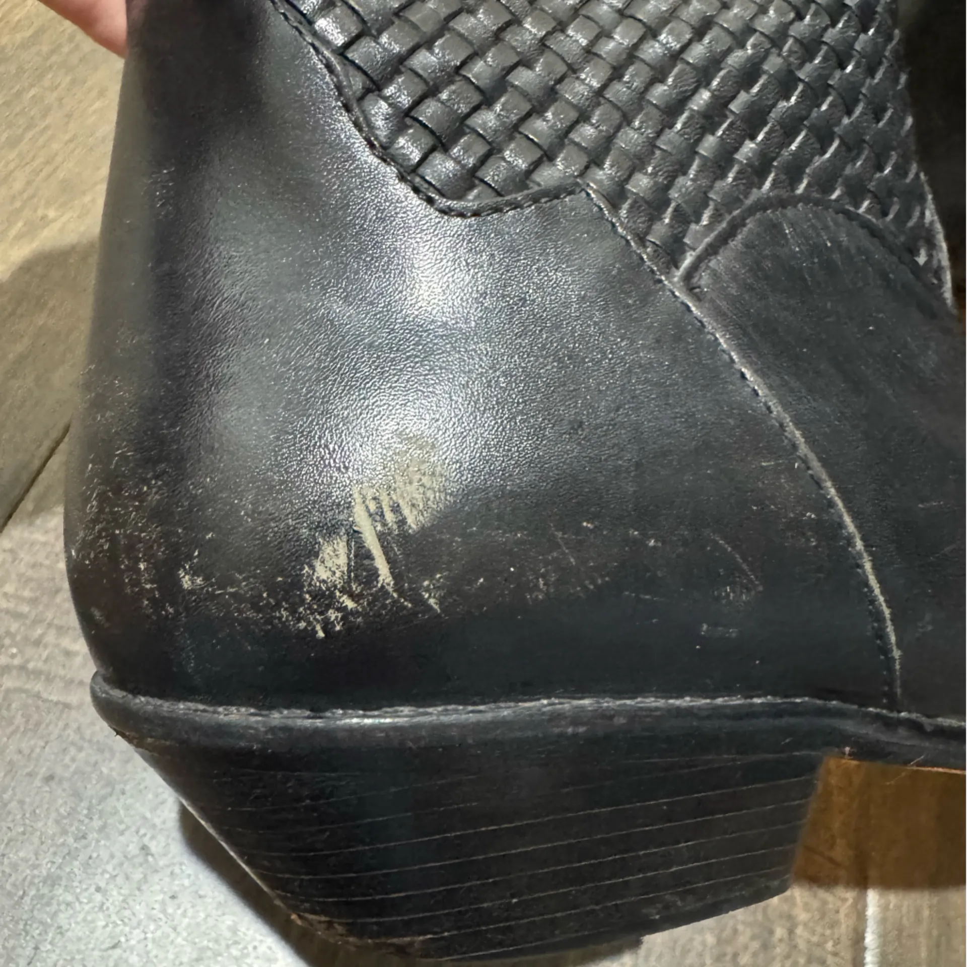 Dingo Black Woven Leather Western Cowboy Boots Women’s 9M Pointed Toe - Image 11