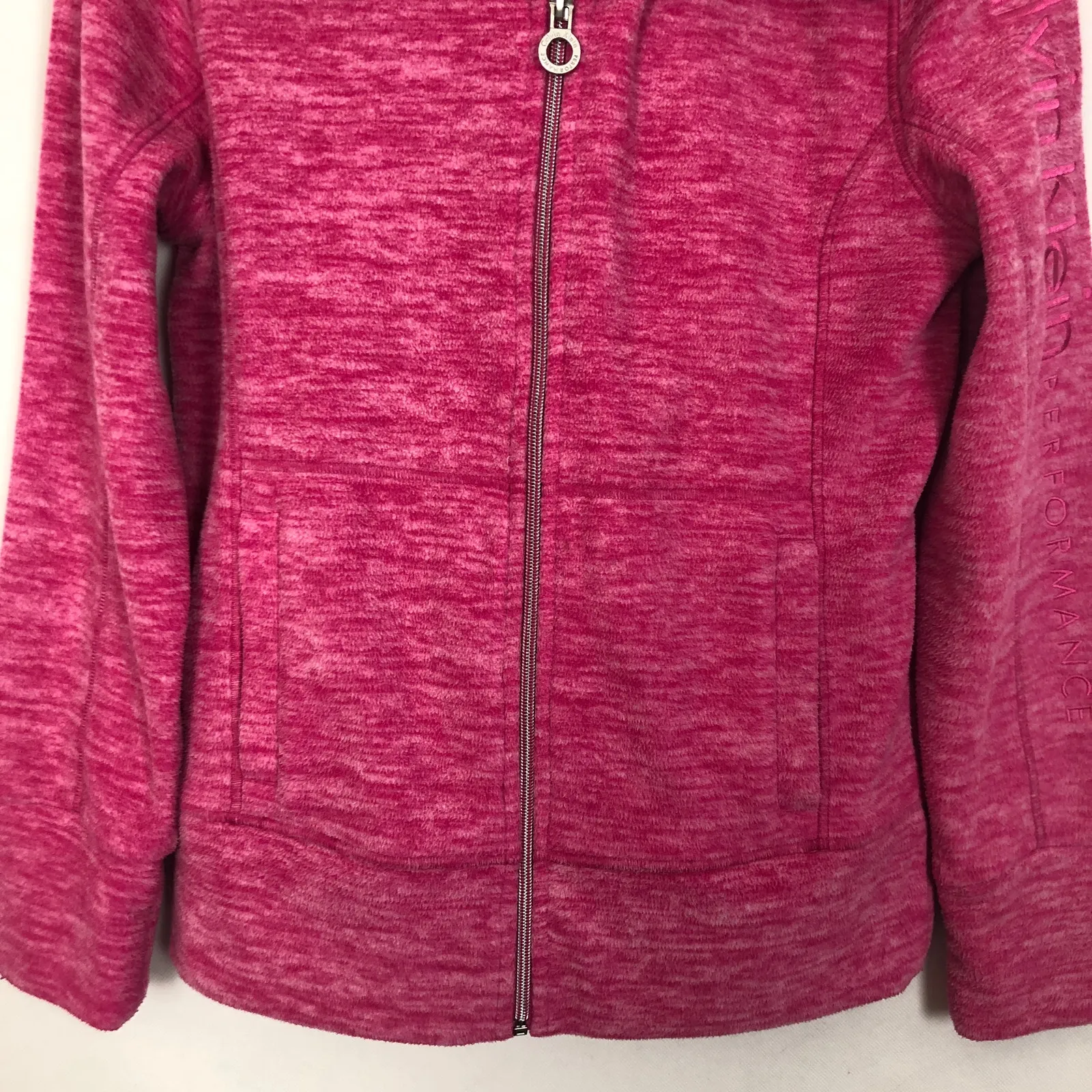 Calvin Klein Performance Full Zip Pink Hoodie Size S - Image 4