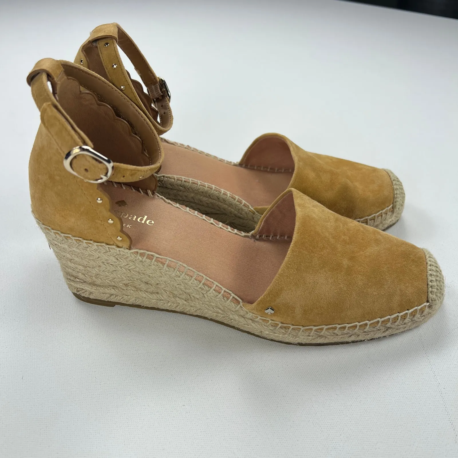 Kate Spade Paloma Wedge Espadrille Sandals  Ankle Strap Camel Brown Size 8.5 - Image 2