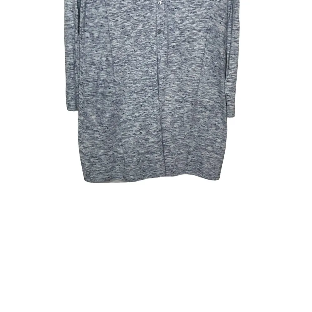 J Jill Women Cardigan Sweater V-Neck Front Button Long Sleeve Pockets Gray Small - Image 4