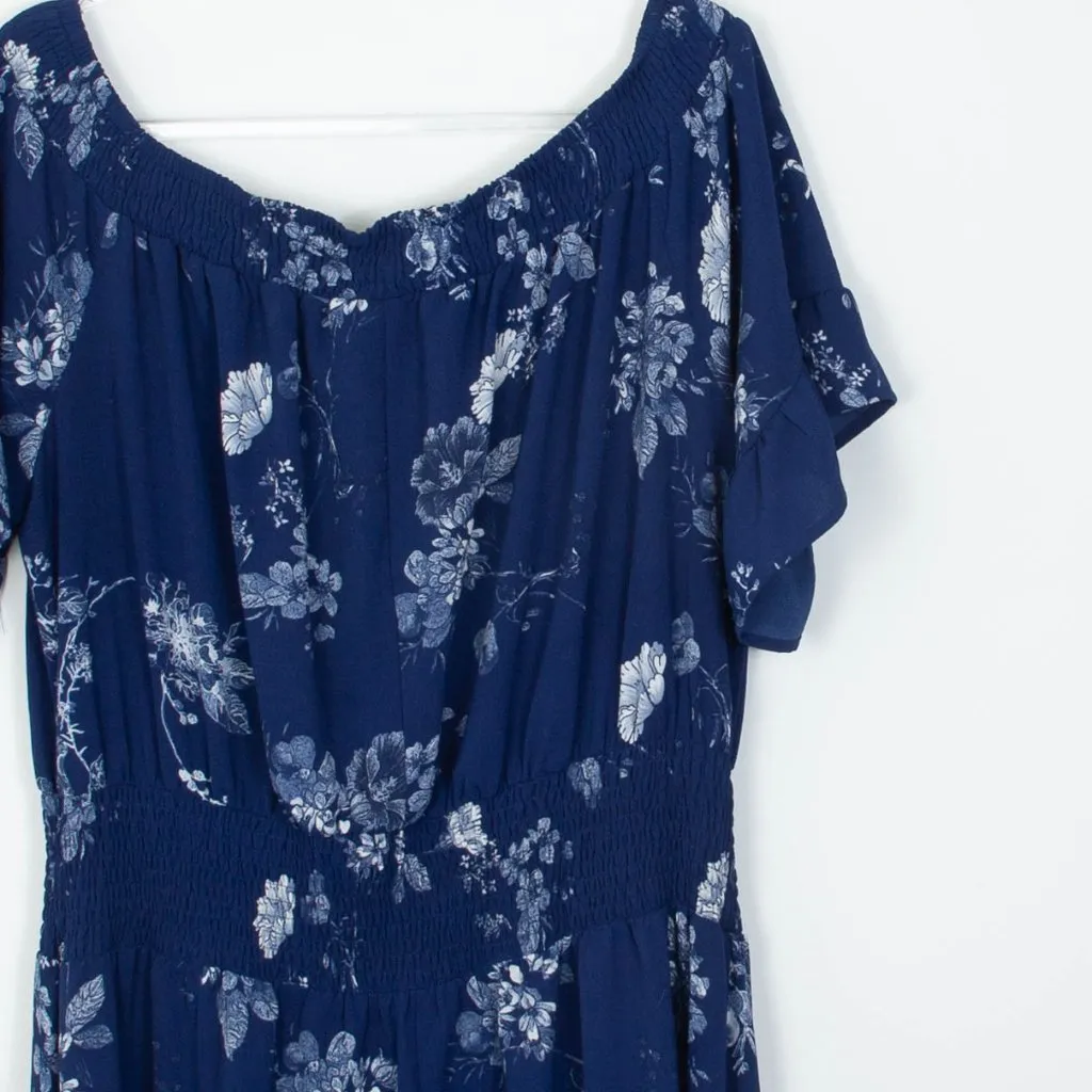 City Chic Womens Floral‎ Off The Shoulder Smocked Maxi Dress Size S/16 Boho - Image 9