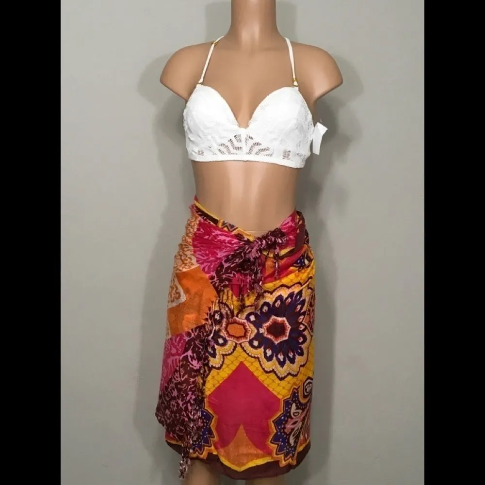 Brightly colored Pasmina scarf wrap. NWOT Orange - Image 4