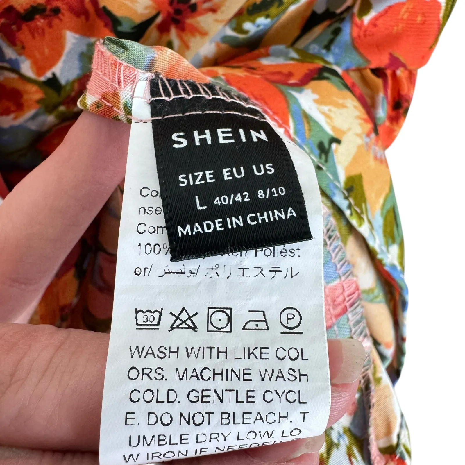 Shein Floral Spaghetti Strap Baby Doll Top 8 10 Medium - Image 4