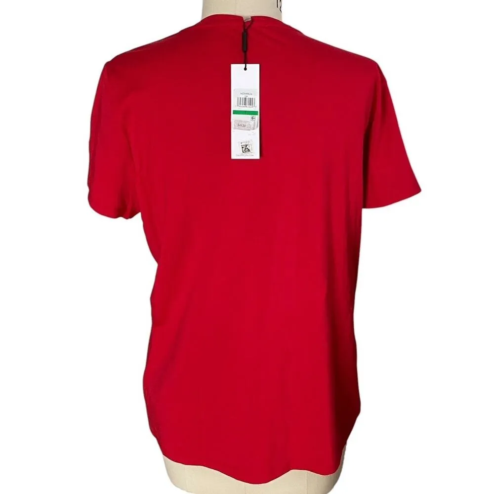 NWT ~ Calvin Klein Red Beaded Pocket T-Shirt ~ Women's Size LARGE - Image 3