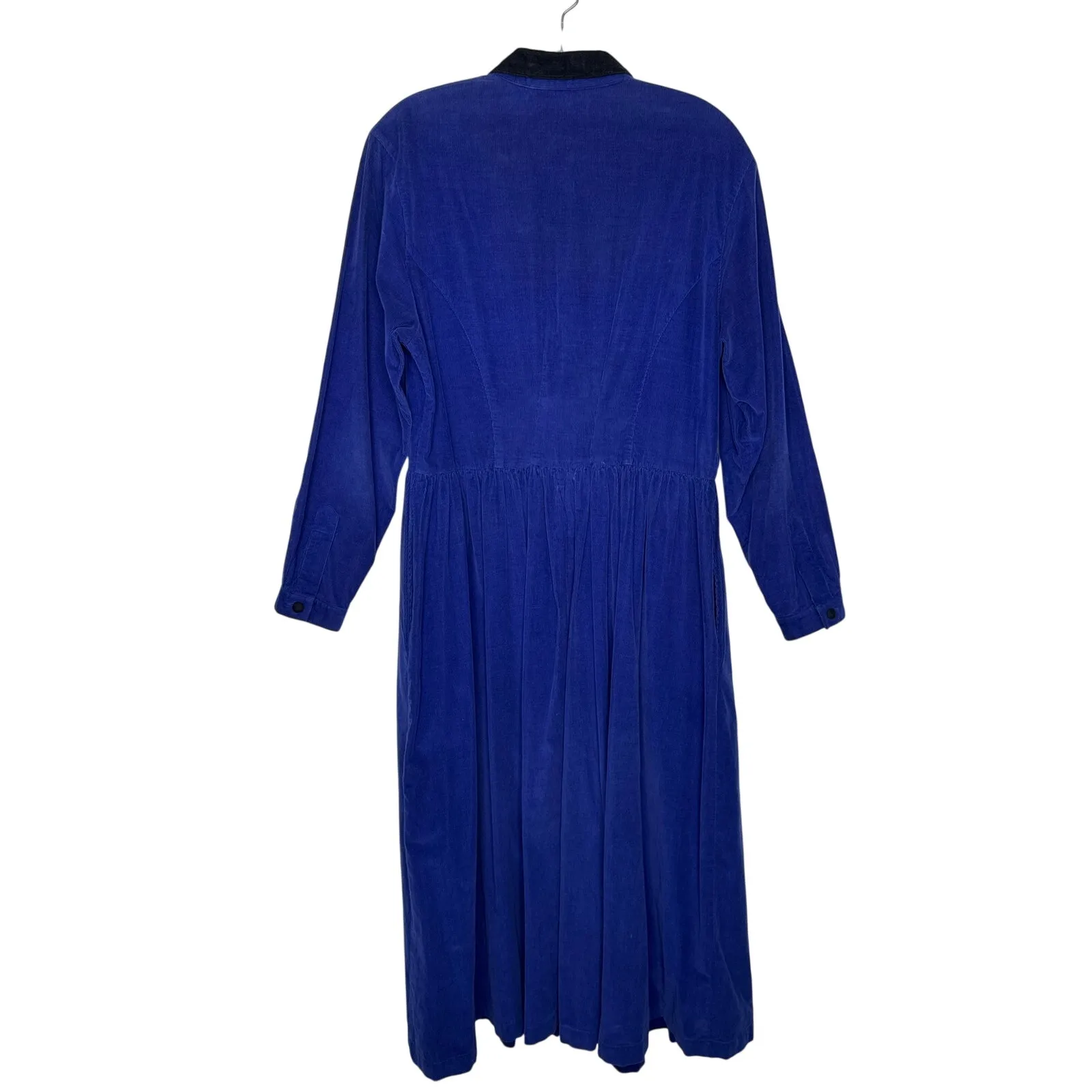 Vintage 1990s Eddie Bauer Corduroy Embroidered Midi Dress Small Petite - Image 4