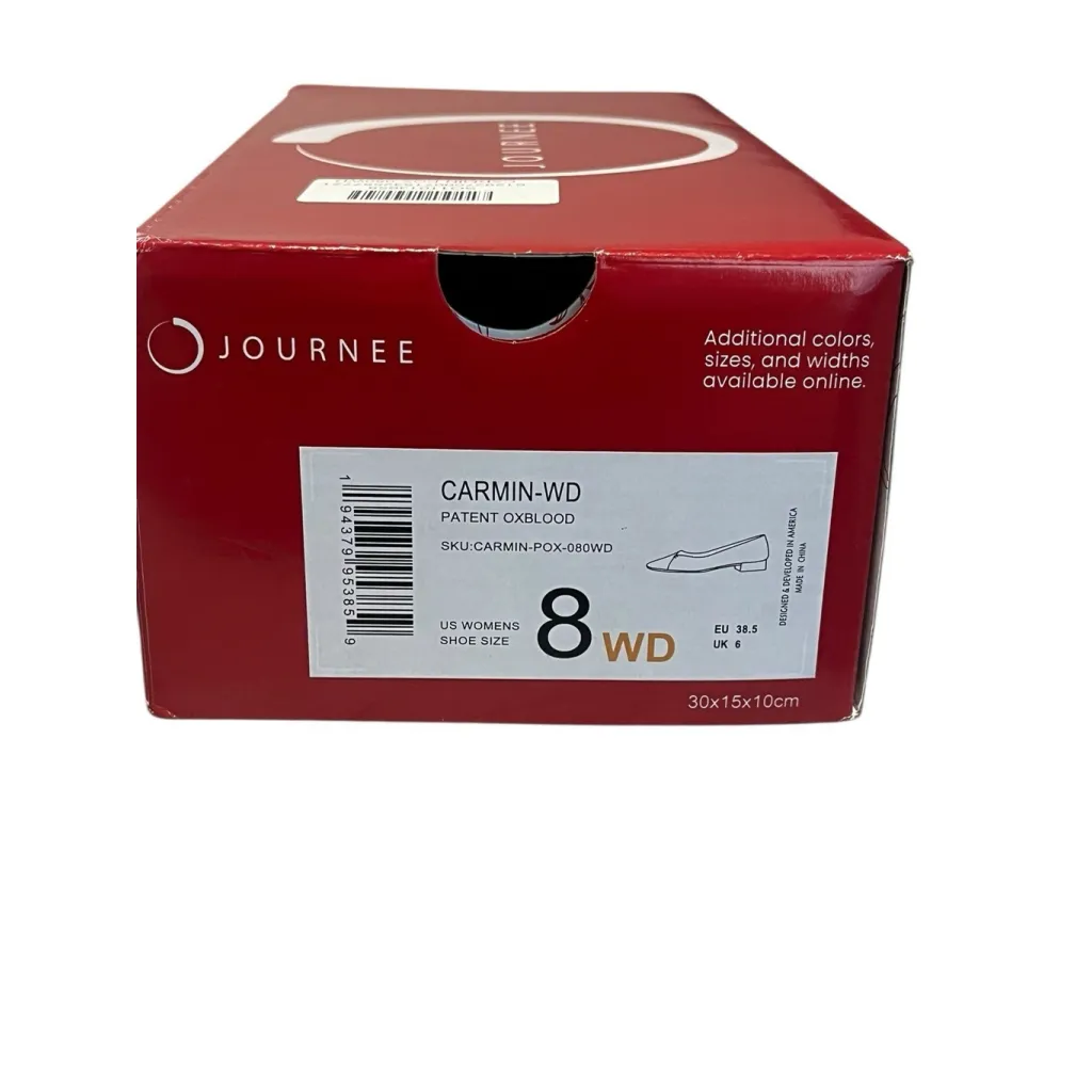 Journee Flats Women's Wide Size 8 Carmin Pointy Toe Burgundy 1 in. Block Heel - Image 7