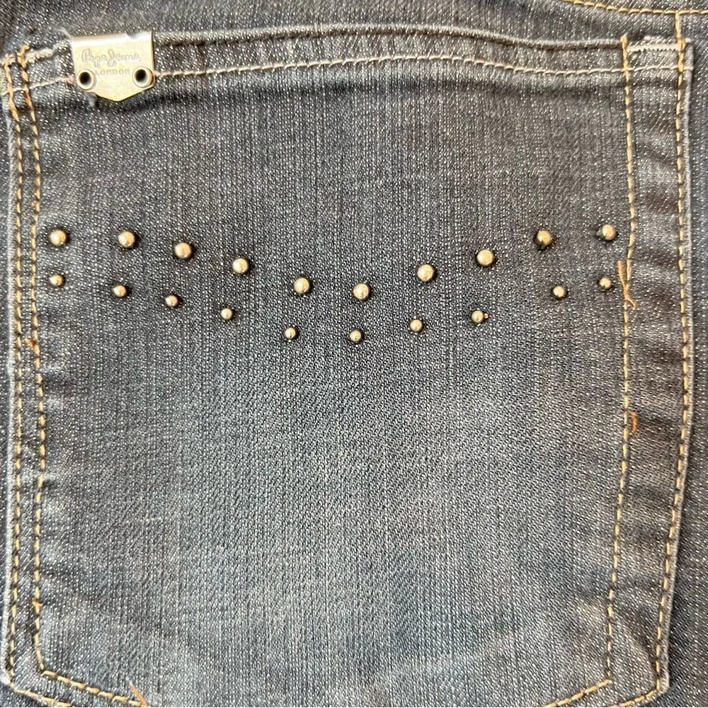 Rare Pepe Jeans London Embroidered Floral Heart and Snake Jeans - Image 12