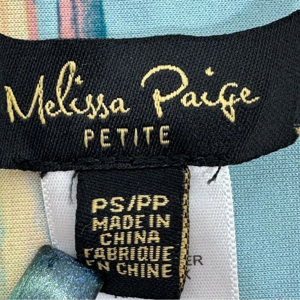 Melissa Paige Reversible Paisley Strokes Stripes Shift Tunic Dress‎ Yellow Teal - Image 12