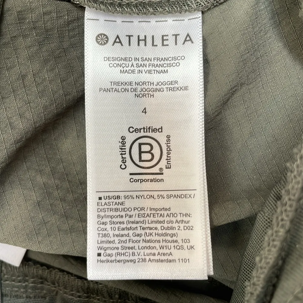 ATHLETA Trekkie North Jogger Hiking Pants in Mountain Olive Green Size 4 - Image 12