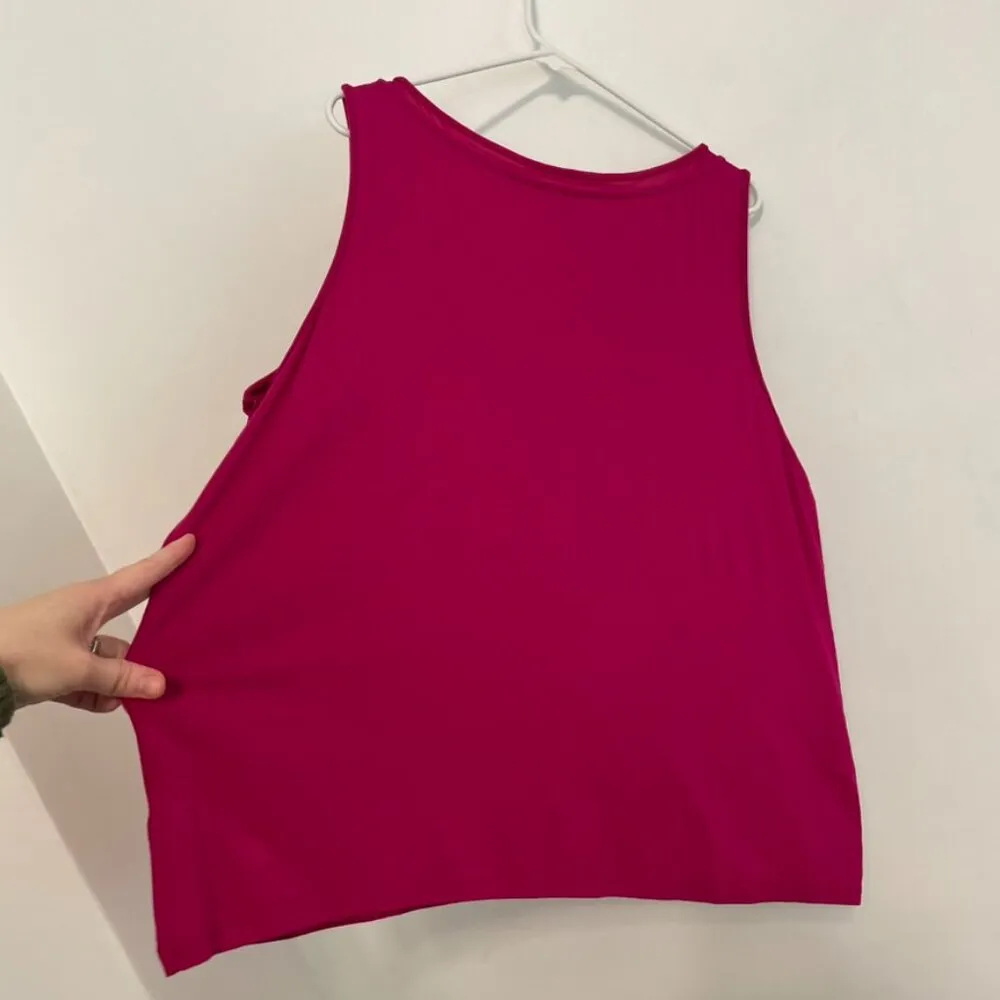 TALBOTS Woman Plus Size Solid Magenta Raspberry Pink Sleeveless Work Tank Blouse - Image 13