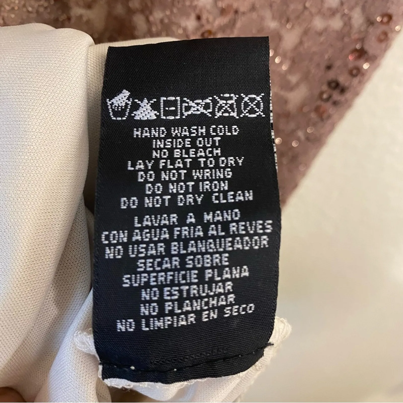 NIGHTWAY Sequin Sparkly Lace Lined Bodycon Halter Formal Dress Size 6P Petite Brown - Image 7