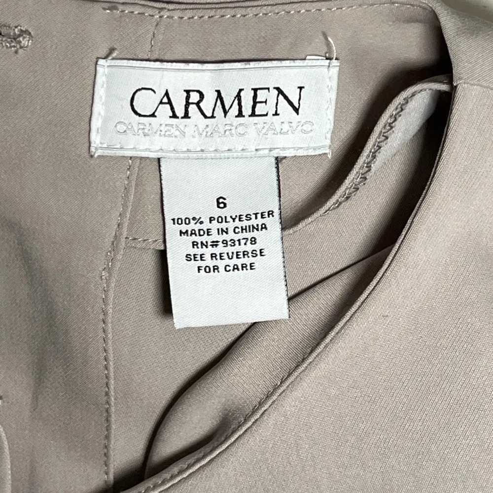 Carmen Marc Valvo Blush Bell Sleeve Blouse Women’s Size 6 - Image 6