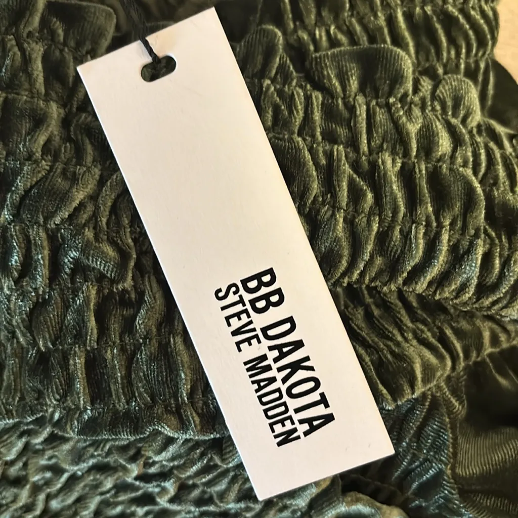 BB Dakota Steve Madden Olive Velvet Top - Image 11