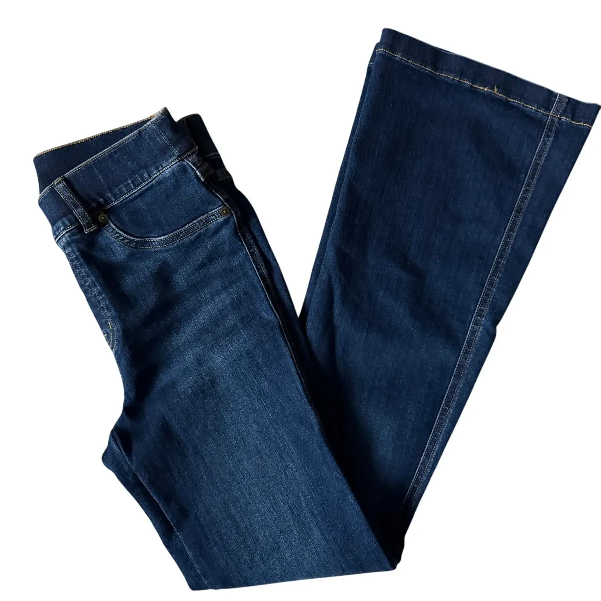 Spanx Pull On Flare Leg Jeans Midnight Blue Size Small - Image 7