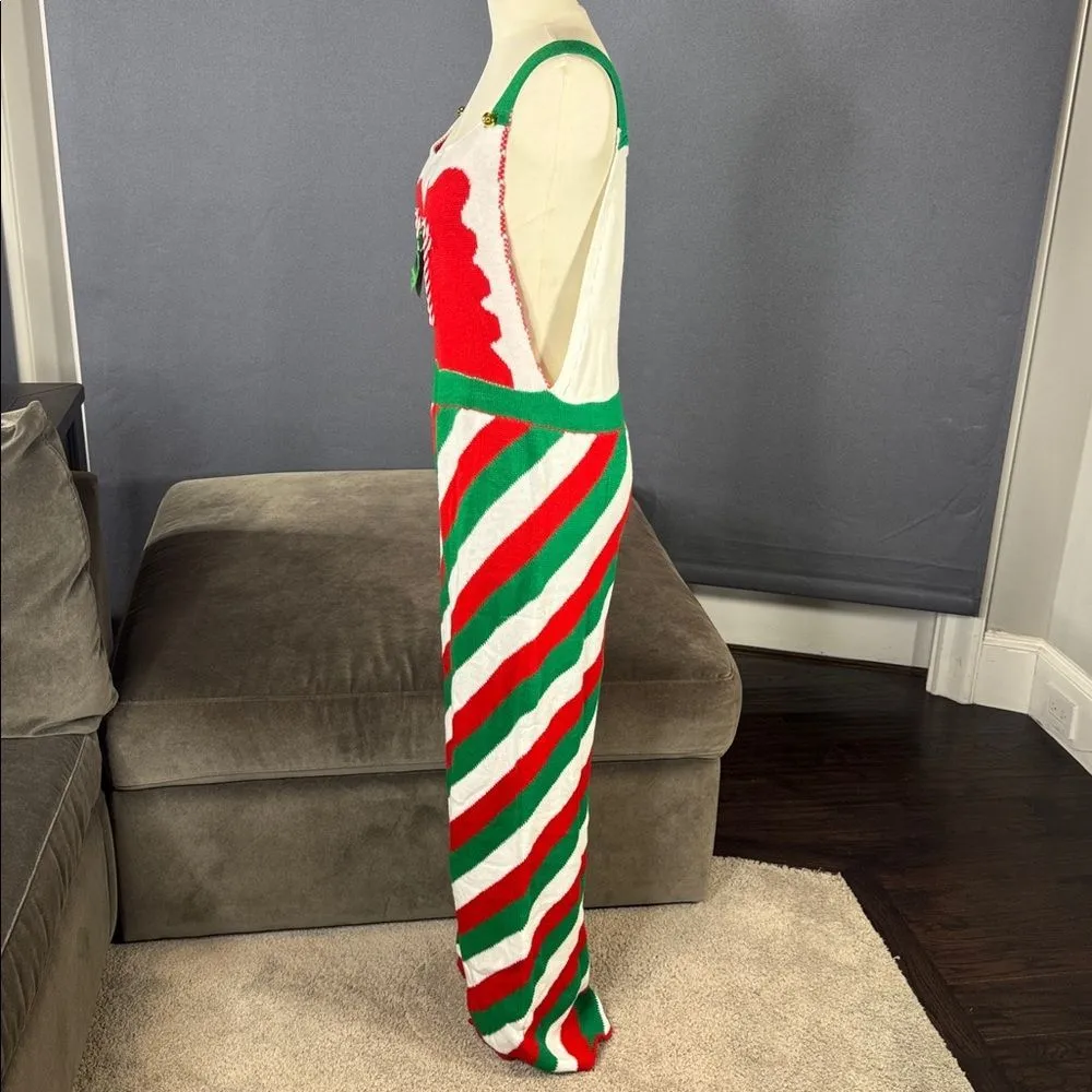 Women’s Spadehill Festive Striped One Piece Sweater Jumpsuit Candy Cane Size L Red Size L - Image 14