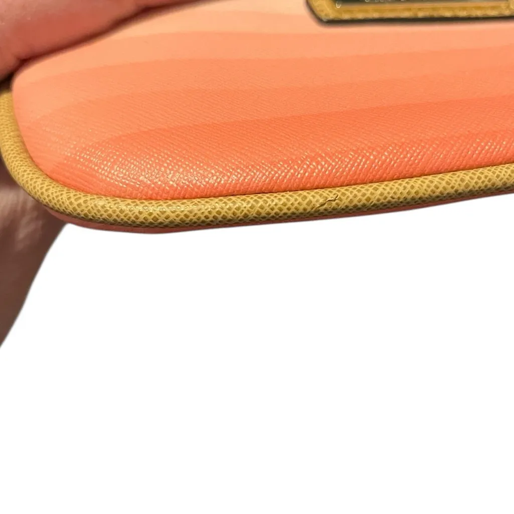 Calvin Klein Coral Ombre Wristlet With Zip Top and Interior Slip Pocket. - Image 6