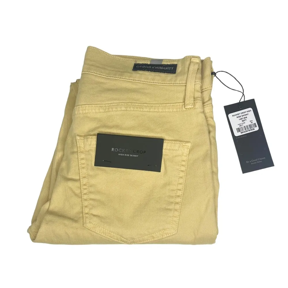 Citizens of Humanity new Posh  ★ Cropped Stretch Jeans ★ Butter Yellow ★ Size 24 - Image 8
