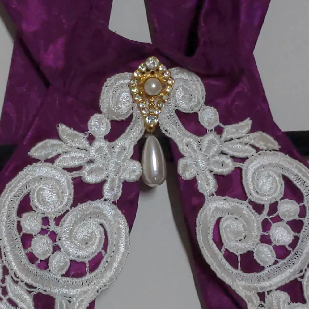 VTG Jessica McClintock Gunne Sax Fit & Flare Dress Damask Purple Juniors 7/8 New - Image 3