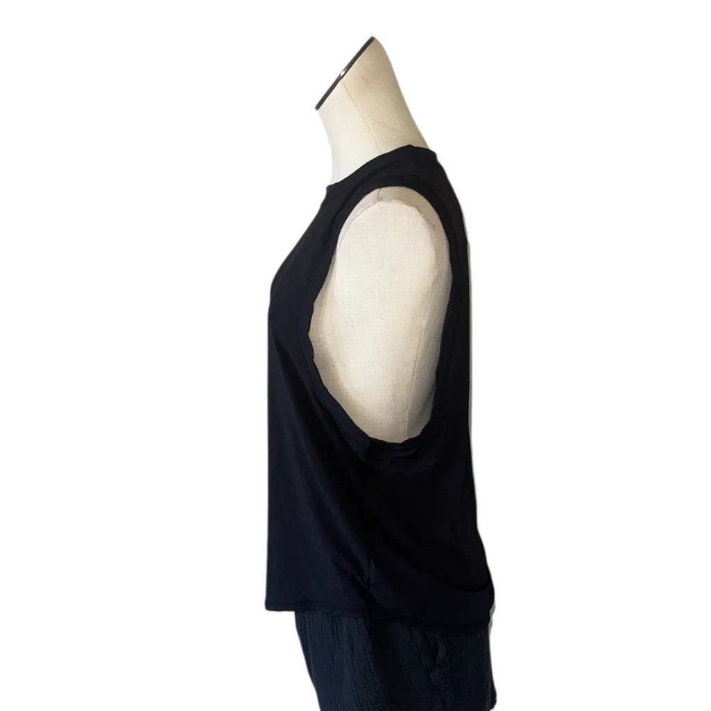 NWOT Free People Movement Black Tank Top Side Ruched Detail Medium Relax Fit - Image 6