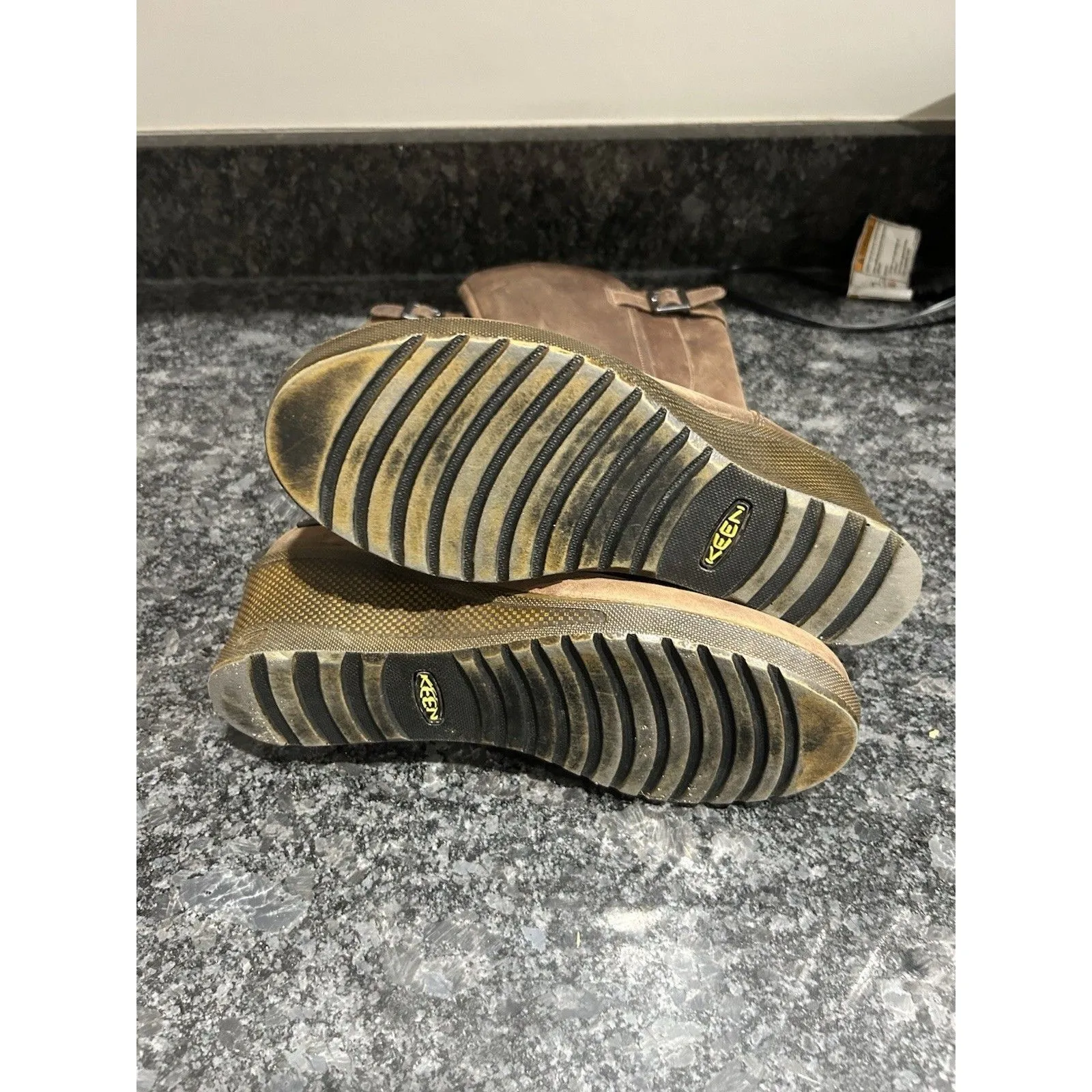 Keen Women Of Scots Brown Leather Wedge Heel Tall Boots Size US 7 Nature Gorp - Image 6