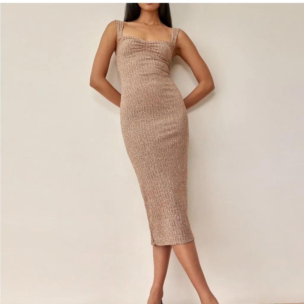 Reformation Brynn dress brown midi size Medium - Image 3