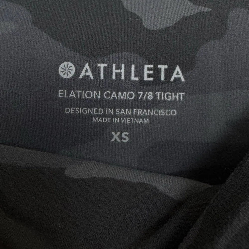 Athleta Elation Camo 7/8 Tight Athletic Leggings Size XS Black Gray Workout Yoga - Image 7