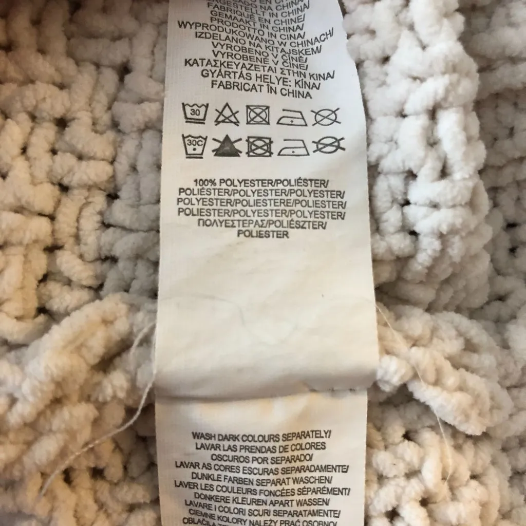 Primark Womens Cable Knit Ivory Sweater XL Crewneck Long Sleeve Chunky Knit - Image 4