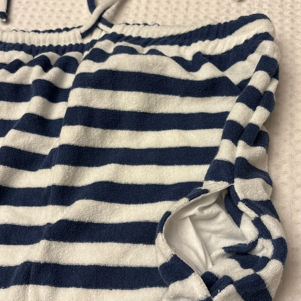 NEW! ANTHROPOLOGIE Chillax Blue White Striped One Piece Terry Cloth Romper XXS - Image 15