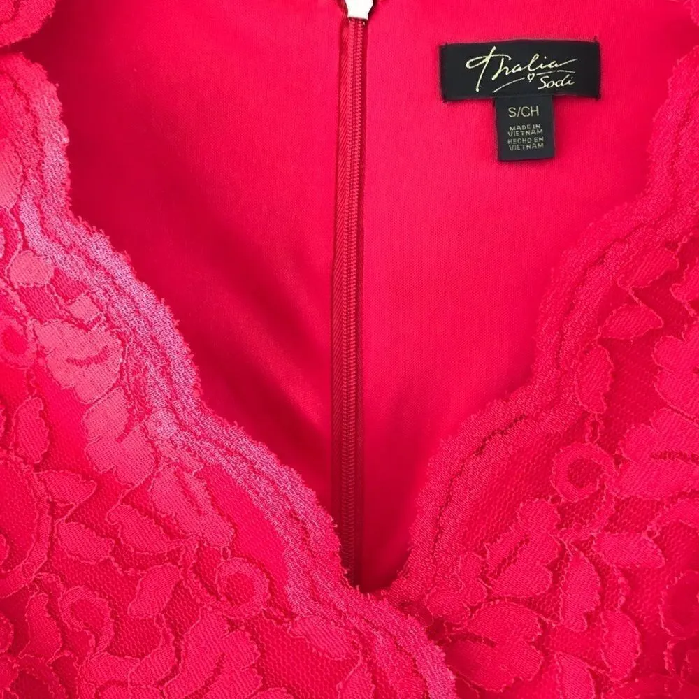 Thalia Sodi  lace dress red size s - Image 2