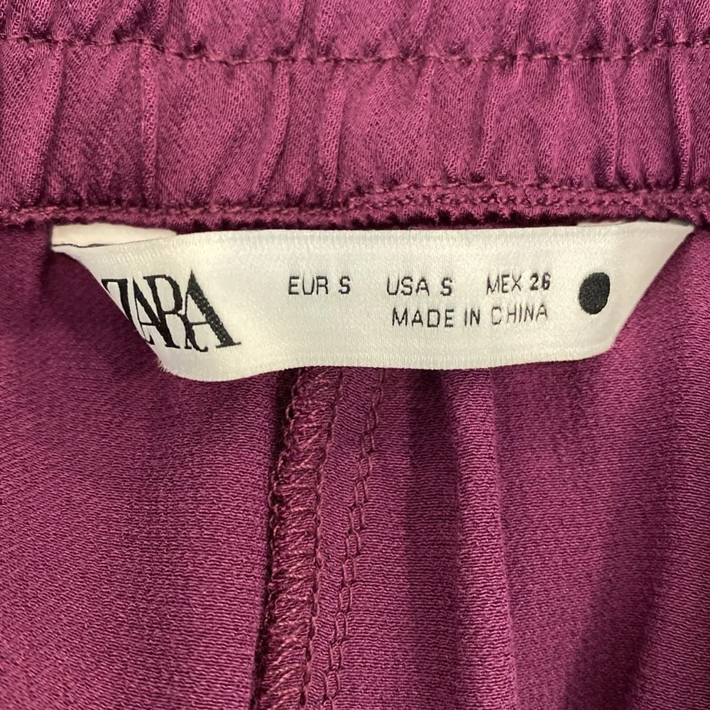 ~ HIGH-WAIST TROUSERS WITH BEADED EMBROIDERY DARK PURPLE Small - Image 5