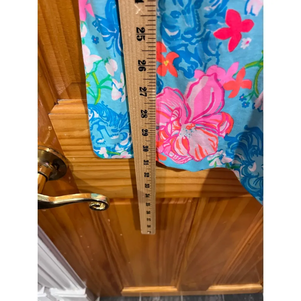 Lilly Pulitzer Alessa Pink Floral Tropical Ruffle Dress Pima Cotton Size XS - Image 5