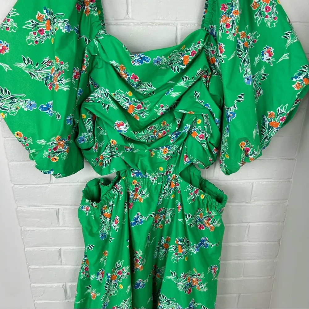 NWT A New Day Green Tropical Floral Cut Out Dress Size XXL - Image 4