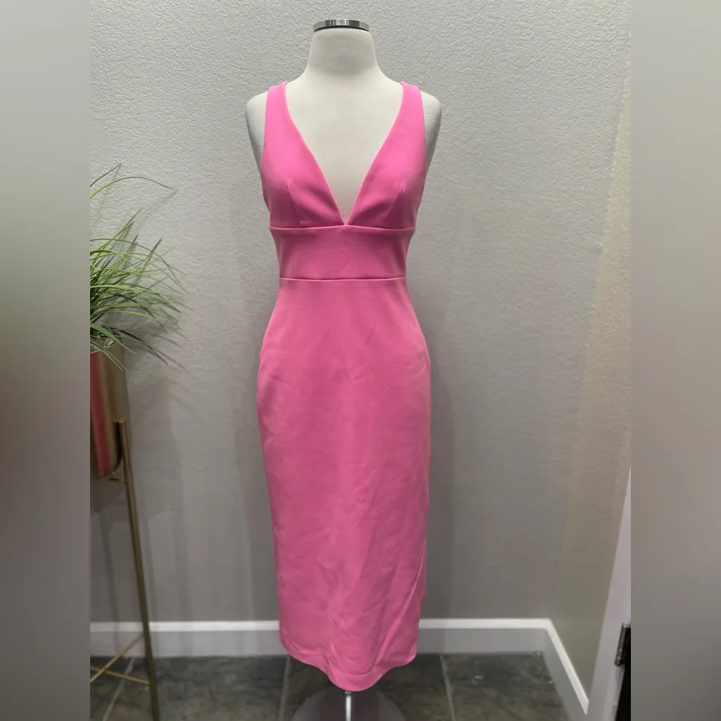 New! Amanda Uprichard Nelly Dress in Shocking‎ Pink Sz Small $229 - Image 5