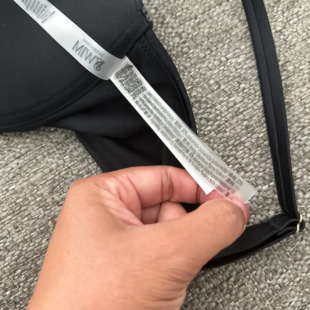 Victoria's Secret Black Swim Bra with Silver Detailing - Image 8