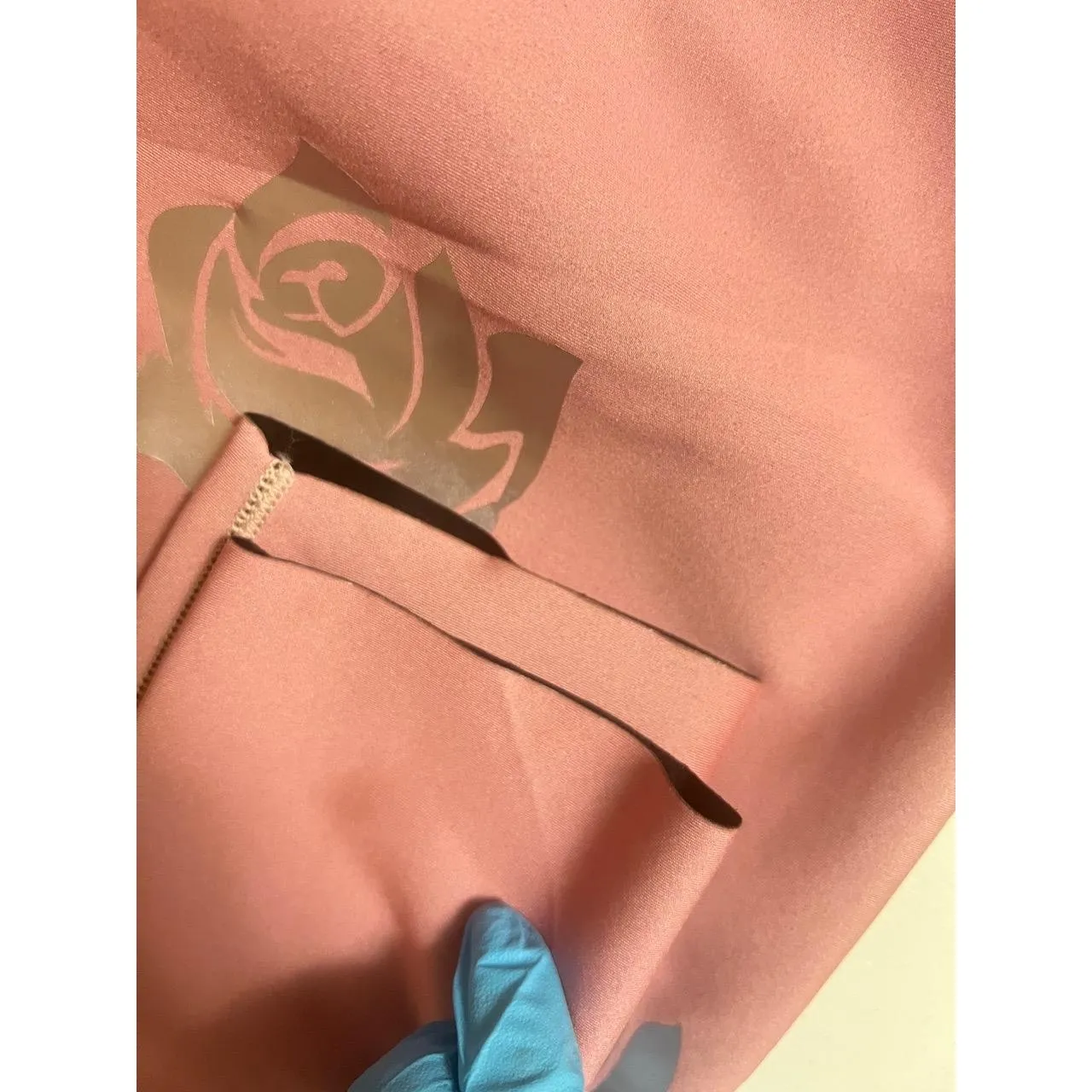 Ultracor Hi-Rise Silky Leggings Womens Size Medium Metallic Rosette Print Pink - Image 5