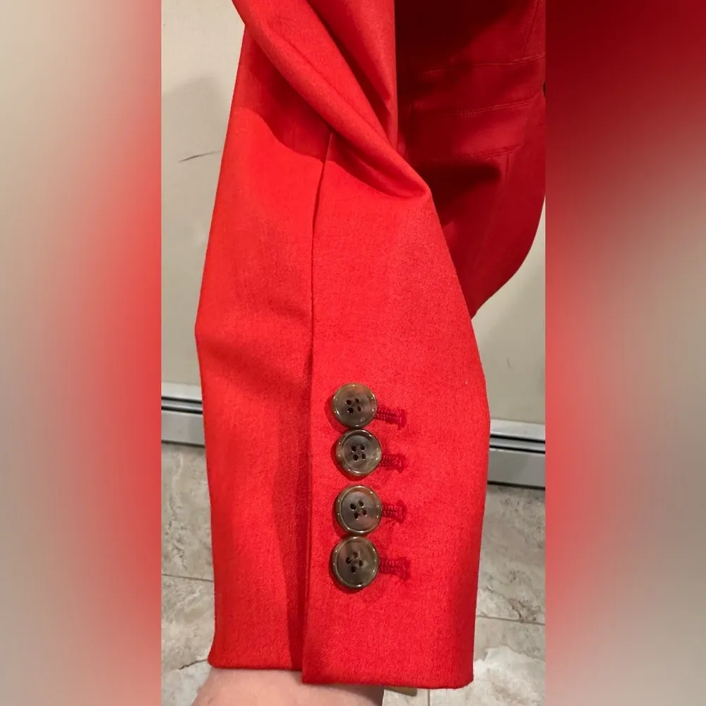 Jones New York  Bright Red 1 Button  Blazer  4 Button Sleeves. Fully Lin… - Image 7